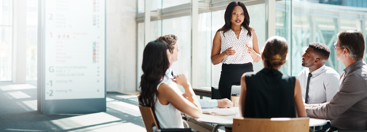 Team of business people in a meeting