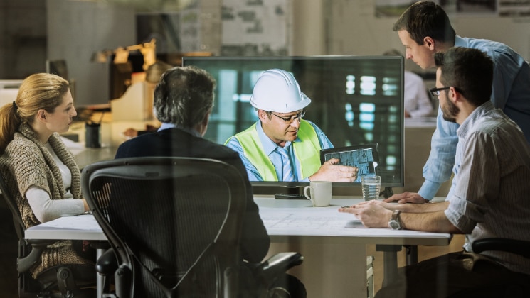 Contractor in an office