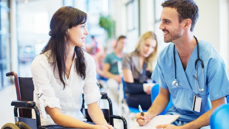 Doctor talking to a patient