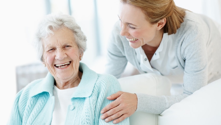 Nurse with a elderly resident
